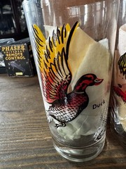 Set Of 6 Vtg Federal Glass Game Bird Glasses 5.5” 12oz Pheasant Duck Wild Geese