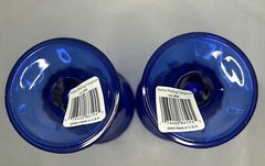 Anchor Hocking Cobalt Blue Glass Ftd. Milkshake Ice Cream Soda Glasses Set 2 NEW