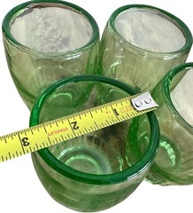 Uranium Rocks Glasses Green Depression Tumblers Federal Georgian Set 4