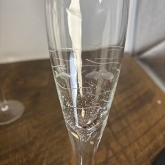 Etched Fish And Bubbles In Glass Champagne Flutes 10.5” Glasses – Set of 2