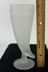 Vintage Indiana Glass Tiara Frosted Powder Horn Viking Horn Beer Glass