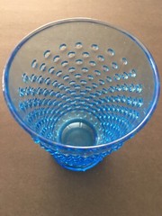 1 Vintage Indiana Glass Tiara Blue Hobnail Footed Tumbler Glass 12 oz each Rare
