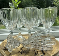 MIKASA Park Lane Wine or Water Goblets Crystal, Larger 6 3/4″ set of 6
