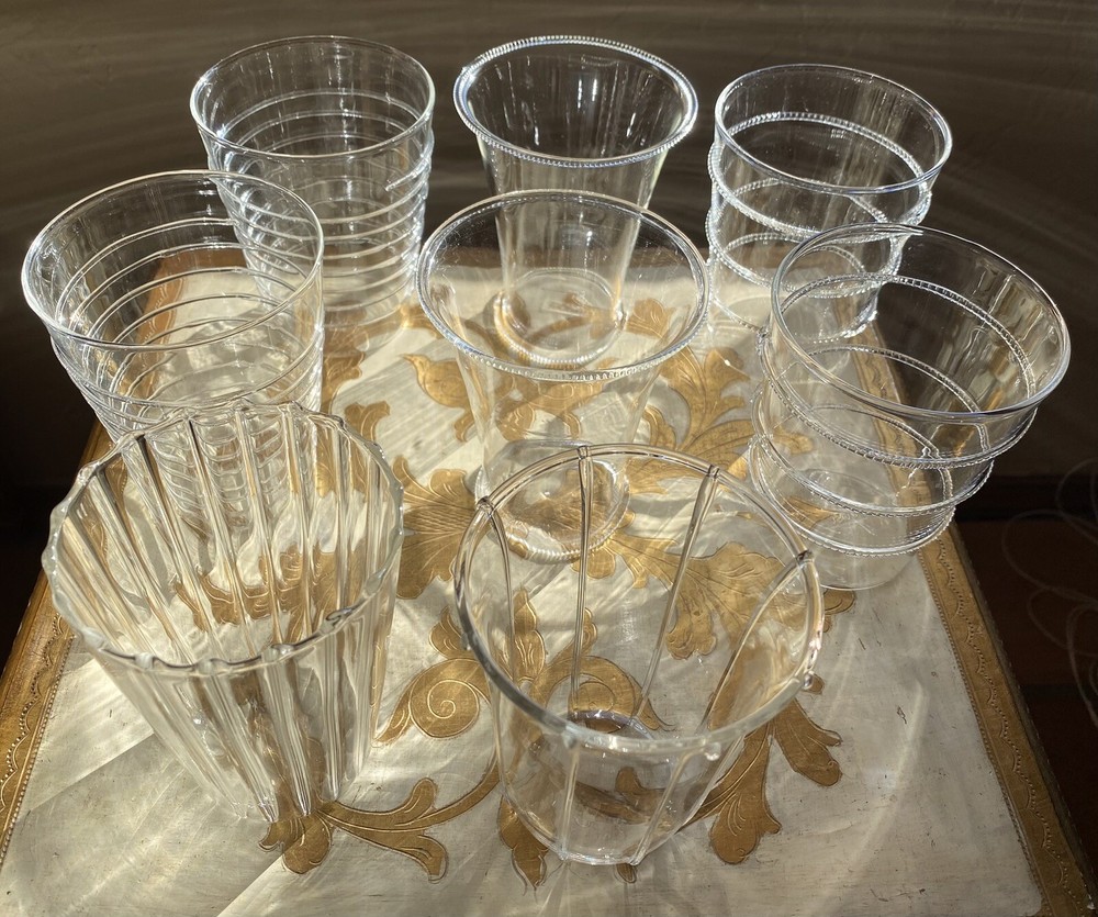 8 ROOST HOME Thin Dainty Borosilicate Glass Tumblers Hand Blown delicate VHTF