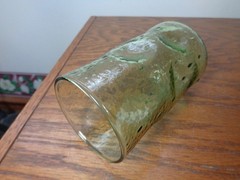 3 Retro Olive Green Pinched Raindrops Tumblers