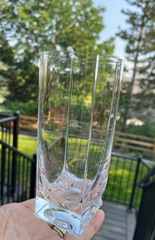 2 Iittala of Finland GEO 6 1/4″ Glass Square Base Highball / Tumblers