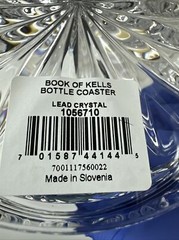 Waterford Crystal 5 inch book of Kells Bottle Coaster, Beautiful! New in box