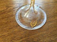 Six Salviati Venetian Blown glass Gold Wine Goblets