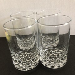 Set 4 Libbey Bubble Bottom Juice Glasses Large Shot Glasses 3.5” Tall 2” Across