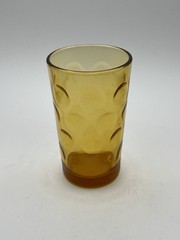 Vintage Hazel Atlas Amber El Dorado Optic Dot Coin Glass Tumbler 5″ Replacement