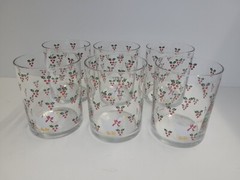 VTG 1984 Set of 6 ANCHOR HOCKING Holly Berry Christmas Goose Drinking Glasses