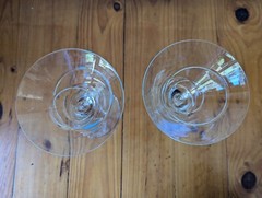Royal Doulton England Saturn Martini Crystal Cocktail Glasses Pair in Box 250ml