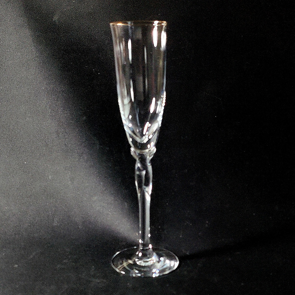 LENOX RHYTHM GOLD CHAMPAGNE FLUTE, Cut Crystal, 9 1/8″, 6 oz, USA