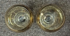 Pair Of Floral Decorative Glass Crystal Wine Champagne Glasses Goblets Cups