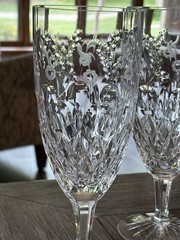 Rogaska GALLIA 4 Crystal Iced Tea Or Water Low Goblets Star Foot 8″