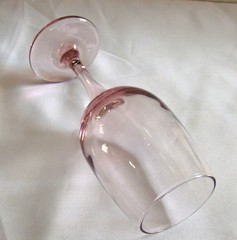 3x Water – Wine Goblet Premiere Pink by Libbey Glass Company, 8oz