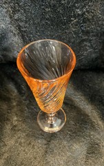 Vintage Pink Rosaline Swirl Champagne Flute Luminarc Arcoroc Glass France Wine