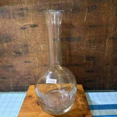 Romanian Tuscany Decanter 24” Tall 5” Wide Hand Blown Floral Etching