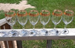 Glasses Cristalleria Fratelli Fumo Italy 6.5″ Set Of Six Crystal Wine Glasses