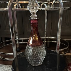 Indiana Glass Ruby Red Goblet Decanter Covered Compote Set Decorative Six-Piece