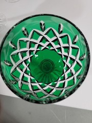 Set Of 4 Hungarian AJKA Crystal Cut ARABELLA Stem Wine Hock Glasses 8.25″ Mint