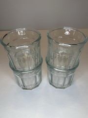 Vintage Working Glass Tumblers – Set of 4 – Clear Barware – 3.75” Tall