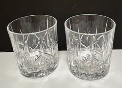 WATERFORD Sparkle Crystal Double Old Fashioned Glasses Set of 2.