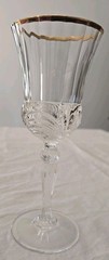 Royal Crystal Rock – Aurea Gold Wine Glass/Water Goblet, Gold Trim, Ribs/Arches