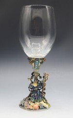 KIRKS FOLLY MERLIN WIZARD MAGIC GOBLET GLASS JEWELED STONES RARE 8″