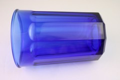 Cristal D’Arques Working Collection Cobalt Blue Panels Highball Glass Tumbler 5″