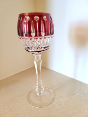 FABERGE XENIA MULTICOLOR CUT TO CLEAR WINE GLASSES GOBLETS SET OF 4