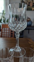 Elegant Vtg Cristal d’ Arques Longchamp 6 oz Crystal Wine Glass 6.5” Excellent
