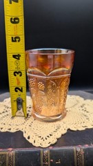 Vintage Fenton Marigold Iridescent Butterfly and Berry Carnival Glass Tumbler