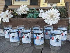 Vintage 1995 Coca-Cola «Always Cool» Polar Bear 16oz Logo Glass Tumblers (9)