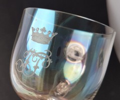 Rare Glass Cup Foot Cup Adelskrone around 1900 O397