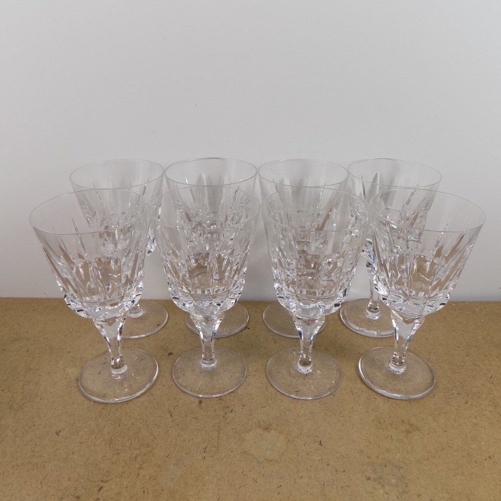 8 Atlantis Crystal Lisbon Water Glasses Goblets 6.75″ Tall