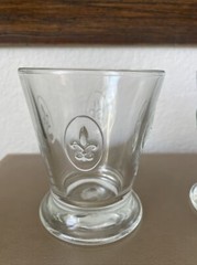 La Rochere France Fleur De Lis (Lys) Double Old Fashioned Rocks Glasses Set of 2
