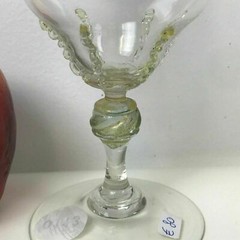 Murano Venetian Salviati Crystal Pauly & C Goblet Gold Leaf