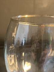 3 – CRYSTAL CLEAR IMPERIAL OPTIC WINE GLASSES WITH GOLD TRIM