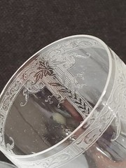 PAIR-2- FOSTORIA PERSIAN 6 3/4″ ETCHED WATER GLASSES GOBLETS 1927