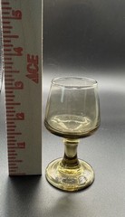 4pc MCM Libbey Tawny Brown Stemmed Shot Cordial Liquor Glasses 2oz 1970’s USA