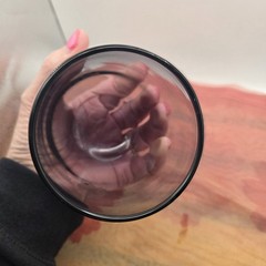VTG Amethyst Purple Glass Stemless Wine Tumblers Set 2