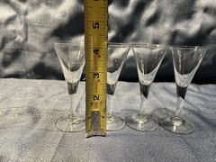Set of 4 Vintage Clear Cordial / Liqueur Glasses – 4.25” Elegant Stemware