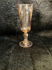 Vintage Pink Rosaline Swirl Champagne Flute Luminarc Arcoroc Glass France Wine