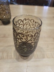 Vintage Libbey Prado Tawny Smoke Brown Scroll Tumbler Glasses Set of 6