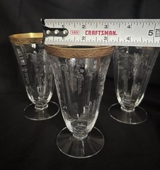 Vintage Tiffin Franciscan Footed Tumbler early -mid 20th Century Set Of 3