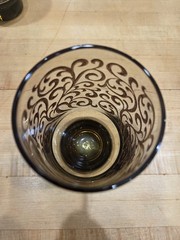 Vintage Libbey Prado Tawny Smoke Brown Scroll Tumbler Glasses Set of 6