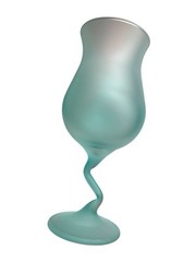 Postmodern Set x6 Libbey Z Stem Zig Zag 1980s Pastel Frosted Satin Wine Glasses