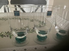 Denby Magnum Green Low Footed Water Glasses/Goblets 16 Ounce New! With Tags
