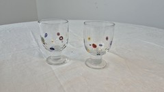 Vintage Murano Millefiori Art Glass Goblets – Set of 2 – Hand Blown – Italy